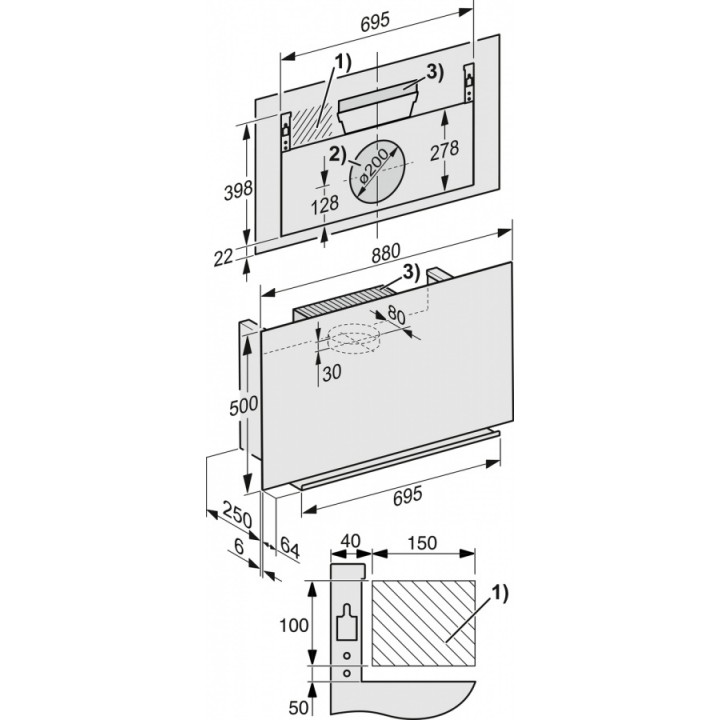 Вытяжка DA9091W Screen GRGR графитовый серый